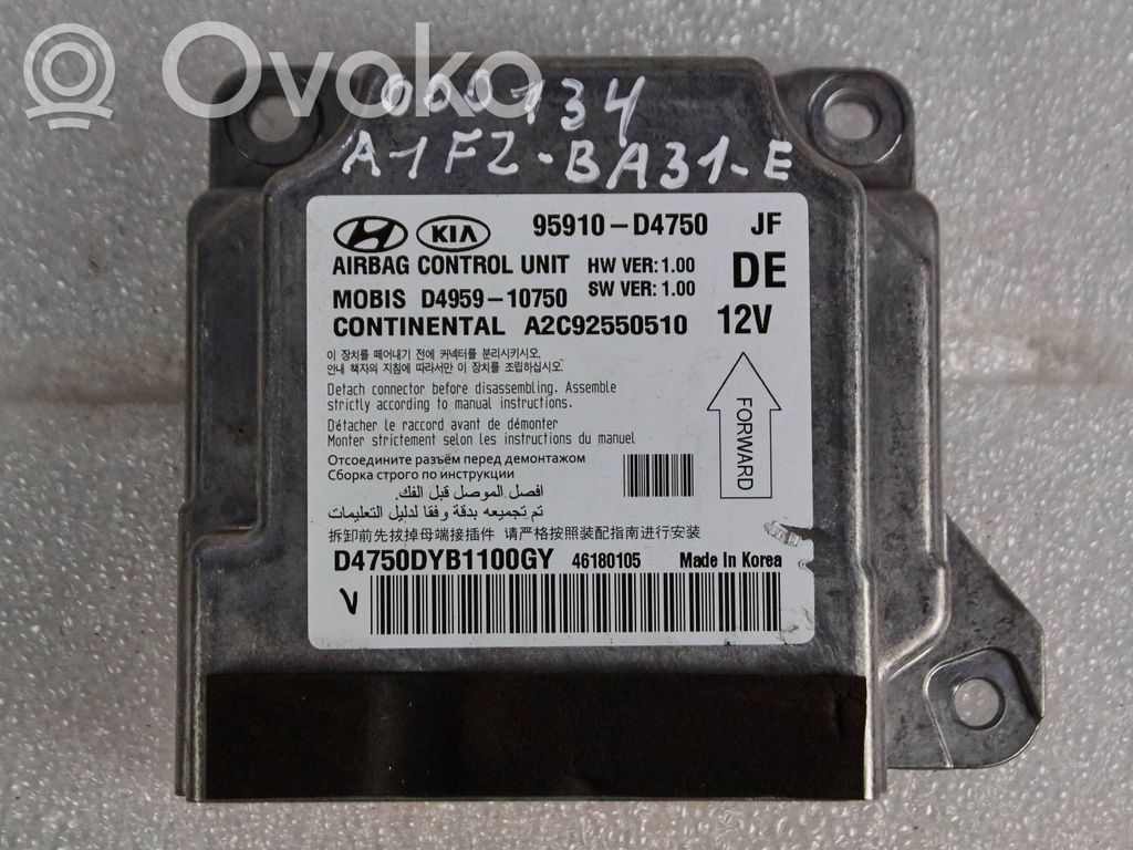 KIA Optima Airbag control unit/module 