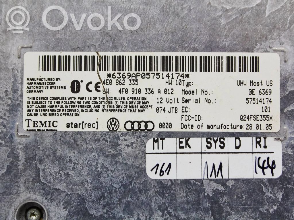 Audi A6 S6 C6 4F Unidad de control/módulo de bluetooth 