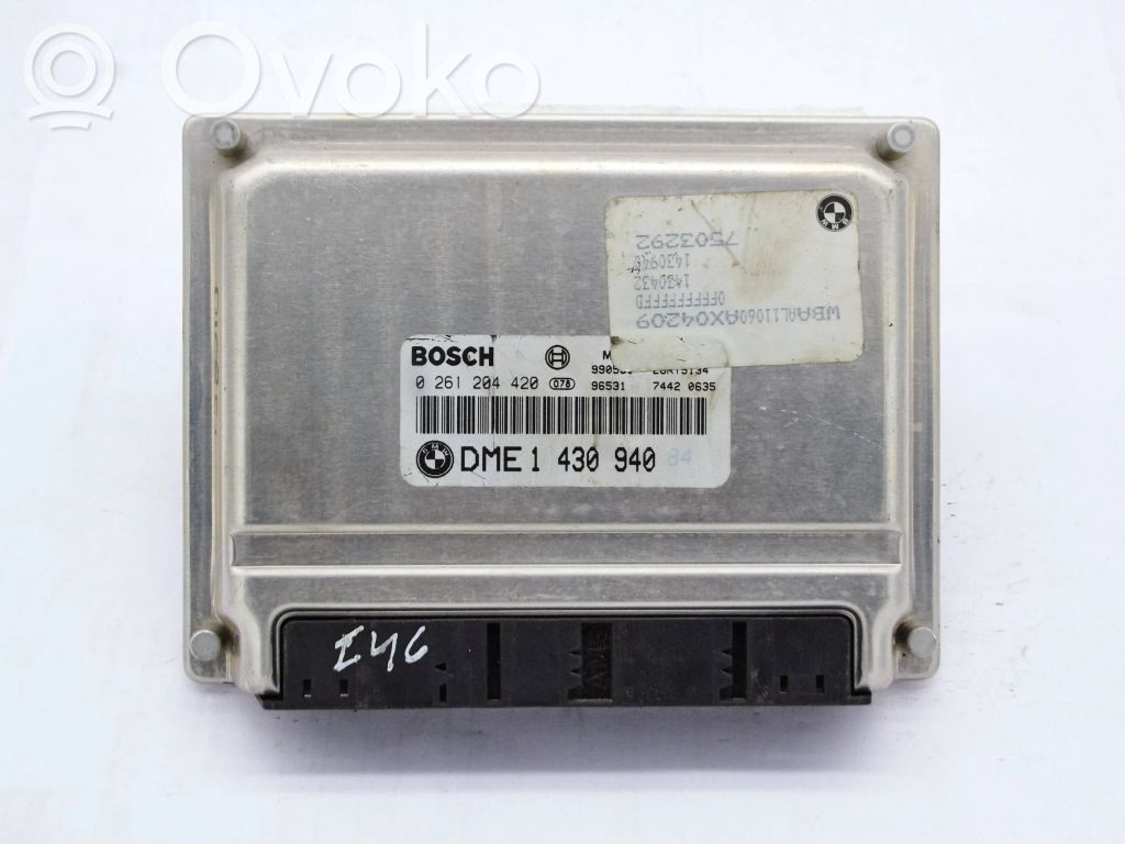 BMW 3 E46 Unitate/modul de control motor 