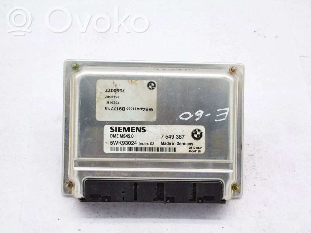 BMW 5 E60 E61 Engine control unit/module 