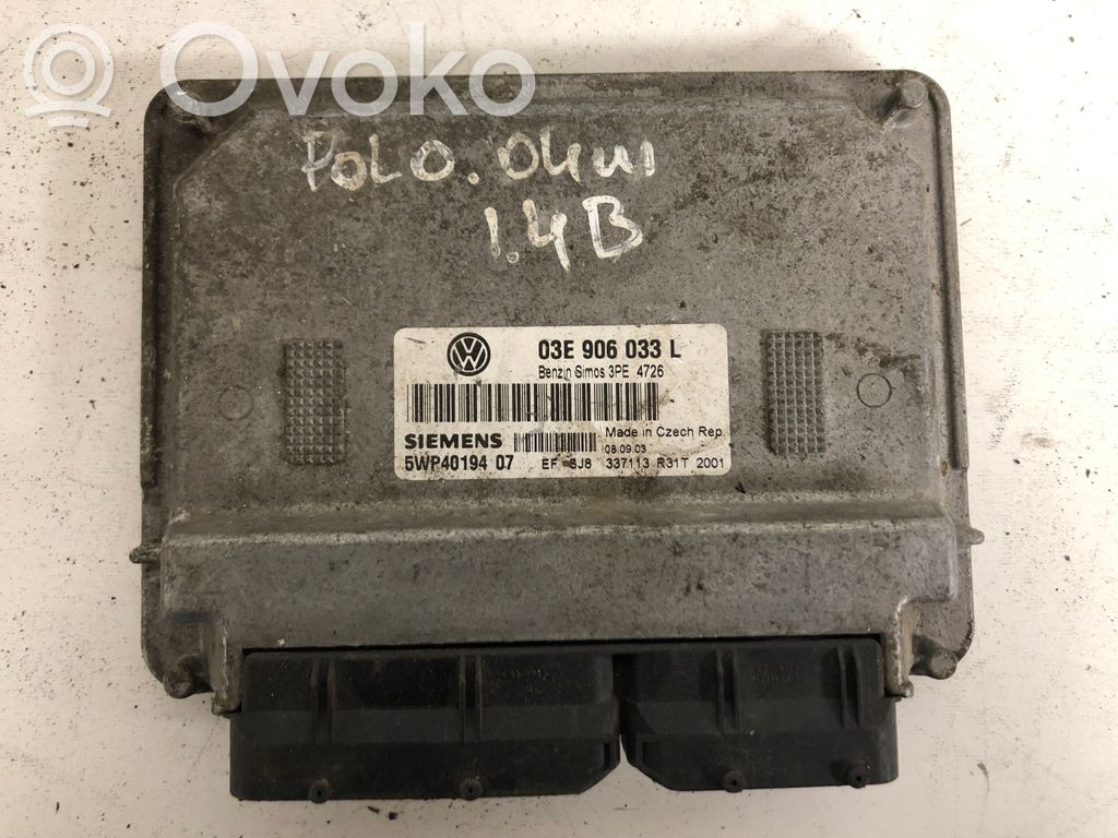 Engine control unit/module   03E906033L,5WP4019407