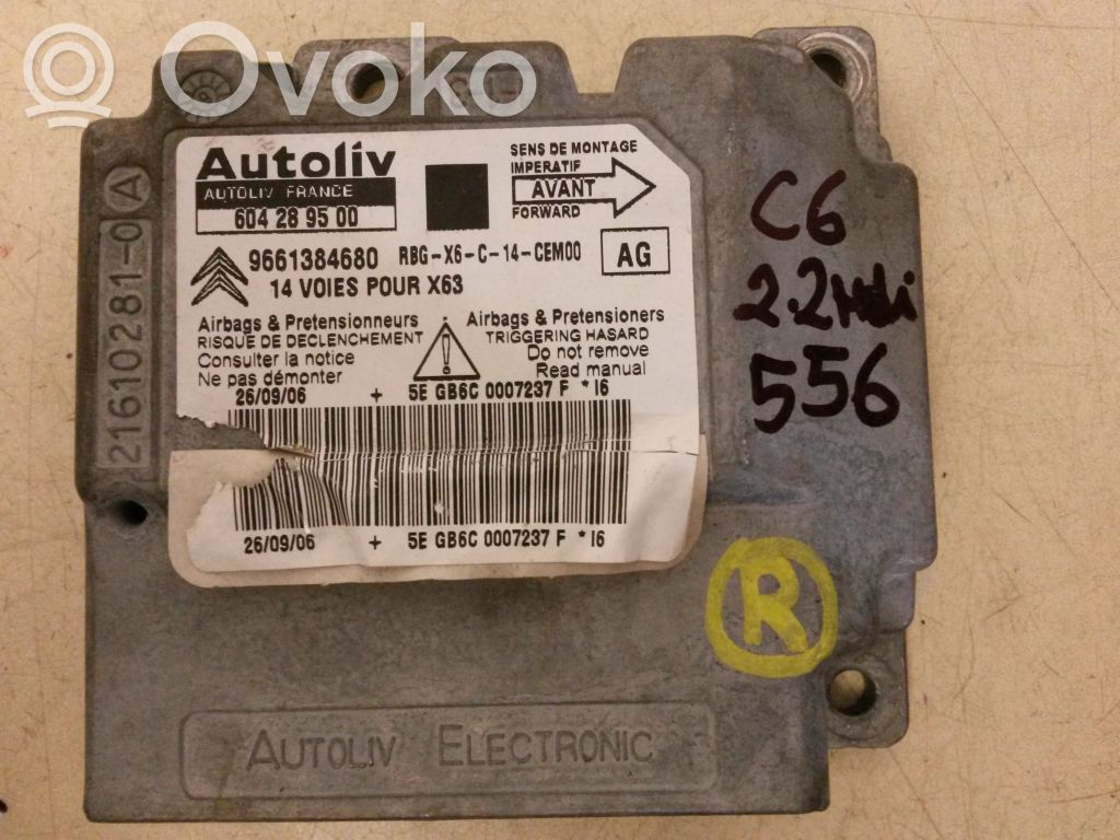 Citroen C6 Airbag control unit/module 