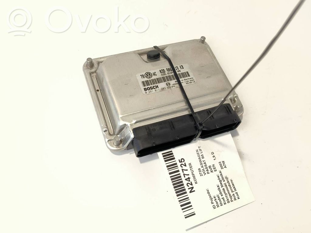 Volkswagen PASSAT B5.5 Engine ECU kit and lock set 