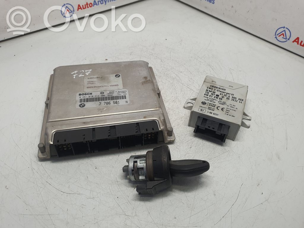BMW 5 E39 Komputer / Sterownik ECU i komplet kluczy 