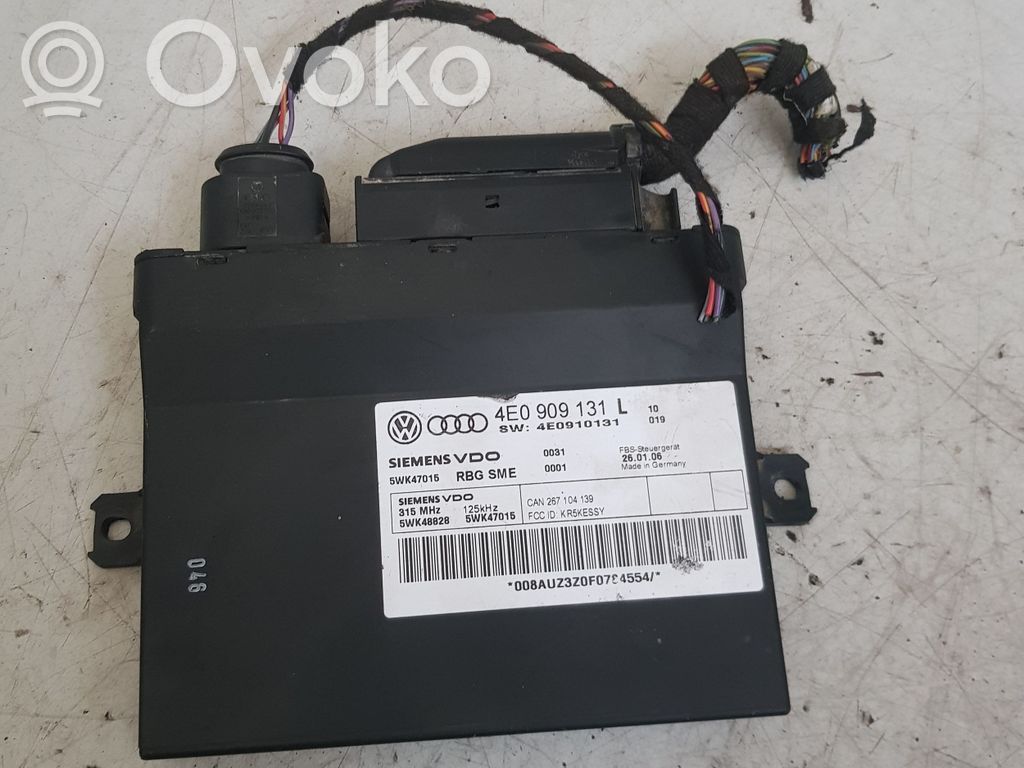 Audi A8 S8 D3 4E Keyless (KESSY) go control unit/module 