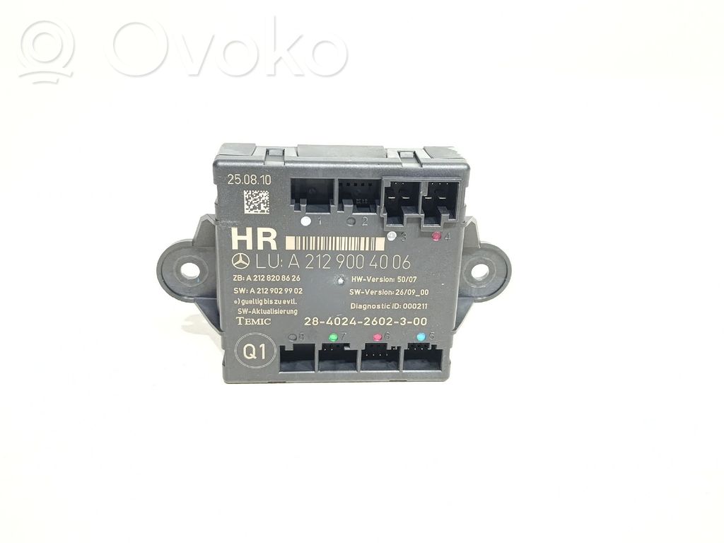 Unité de commande / module de verrouillage centralisé porte   A2129004006
