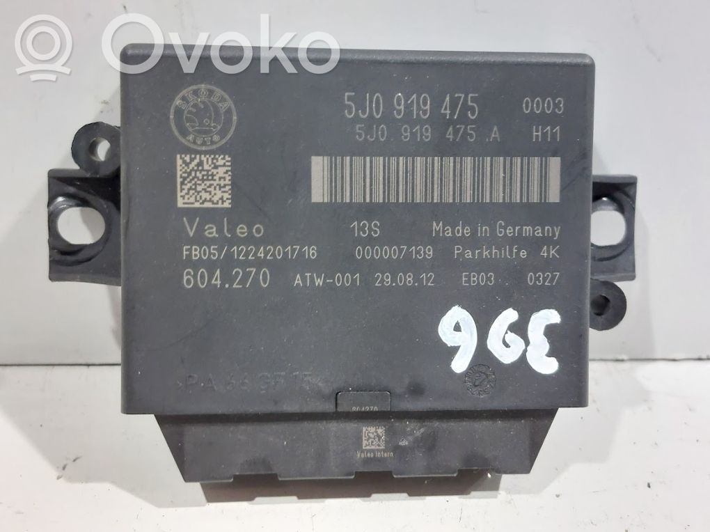 Skoda Fabia Mk2 (5J) Centralina/modulo sensori di parcheggio PDC 