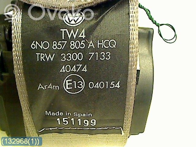 Pas bezpieczeństwa fotela tylnego   6N0857805AHCQ,33007133TRW