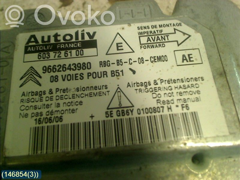 Citroen C4 I Airbag control unit/module 