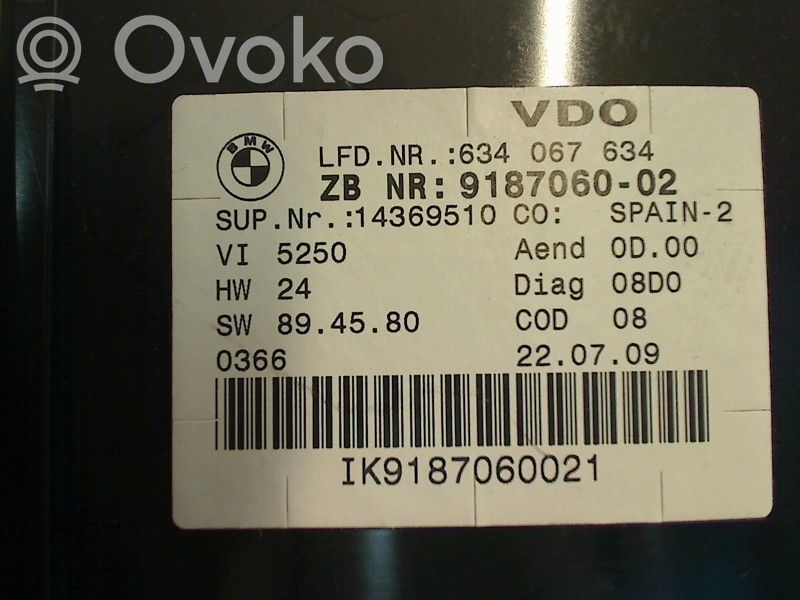 BMW 3 E90 E91 Speedometer (instrument cluster) 