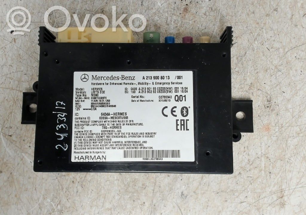Unité de commande, module téléphone   A2139008013,A2139008013