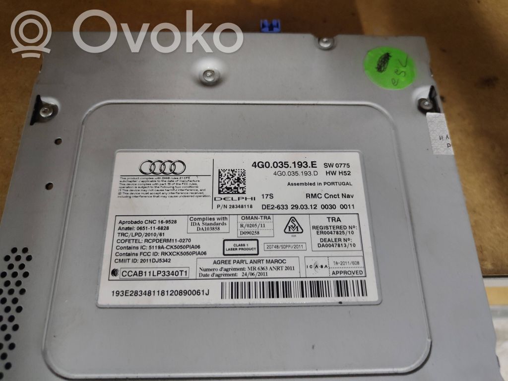 Audi A6 S6 C7 4G Panel / Radioodtwarzacz CD/DVD/GPS 