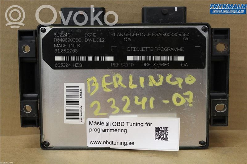 Citroen Berlingo Injection control unit/module 
