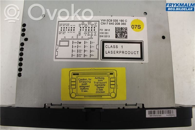 Volkswagen PASSAT B7 Panel / Radioodtwarzacz CD/DVD/GPS 