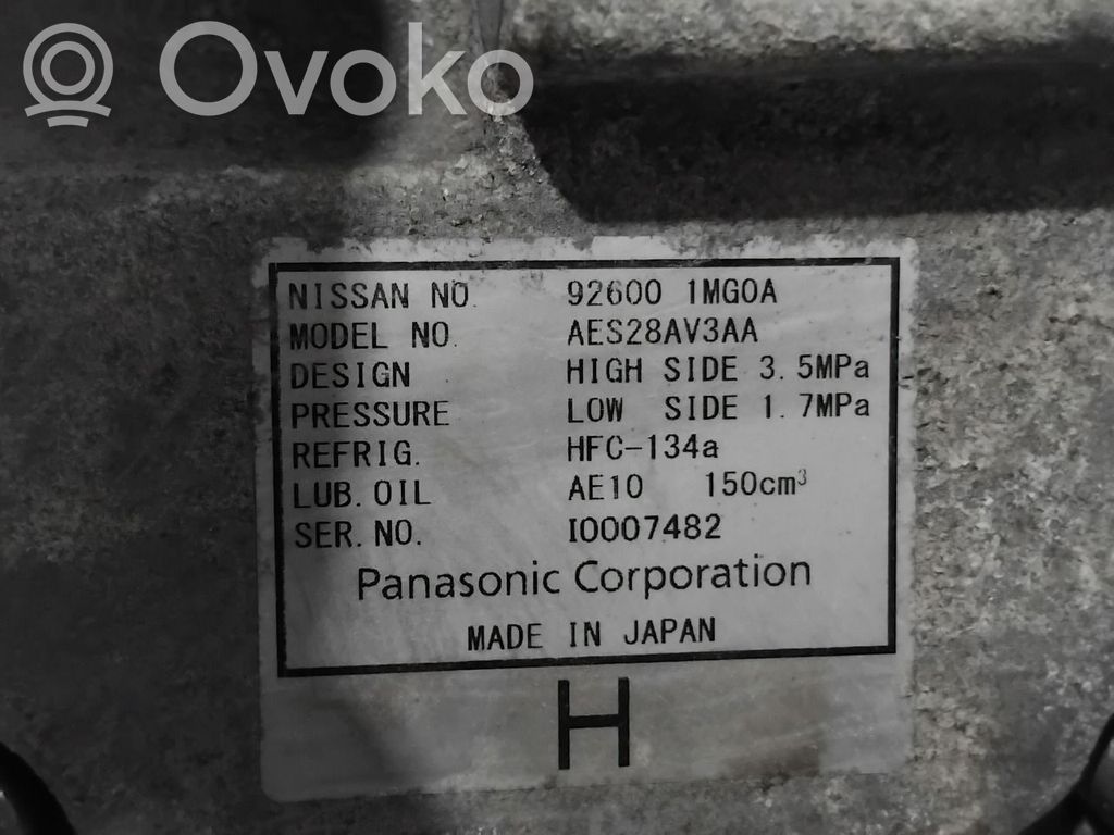 Nissan Leaf I (ZE0) Kompresor / Sprężarka klimatyzacji A/C 