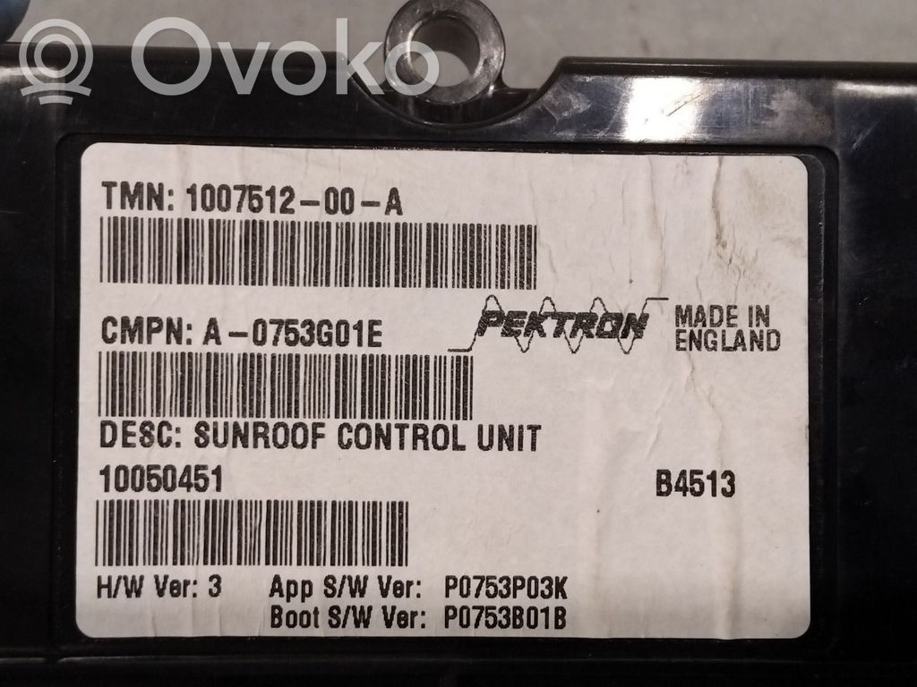 Moduł / Sterownik szyberdachu   100751200A,100751200A
