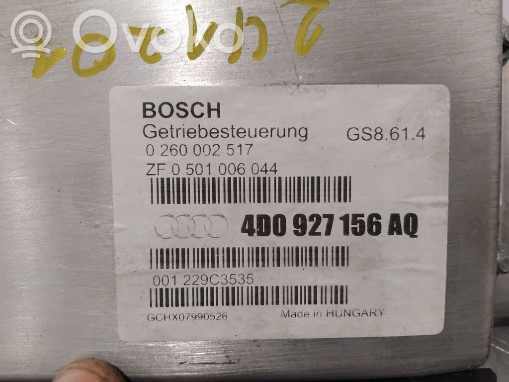 Audi A8 S8 D2 4D Vaihdelaatikon ohjainlaite/moduuli 