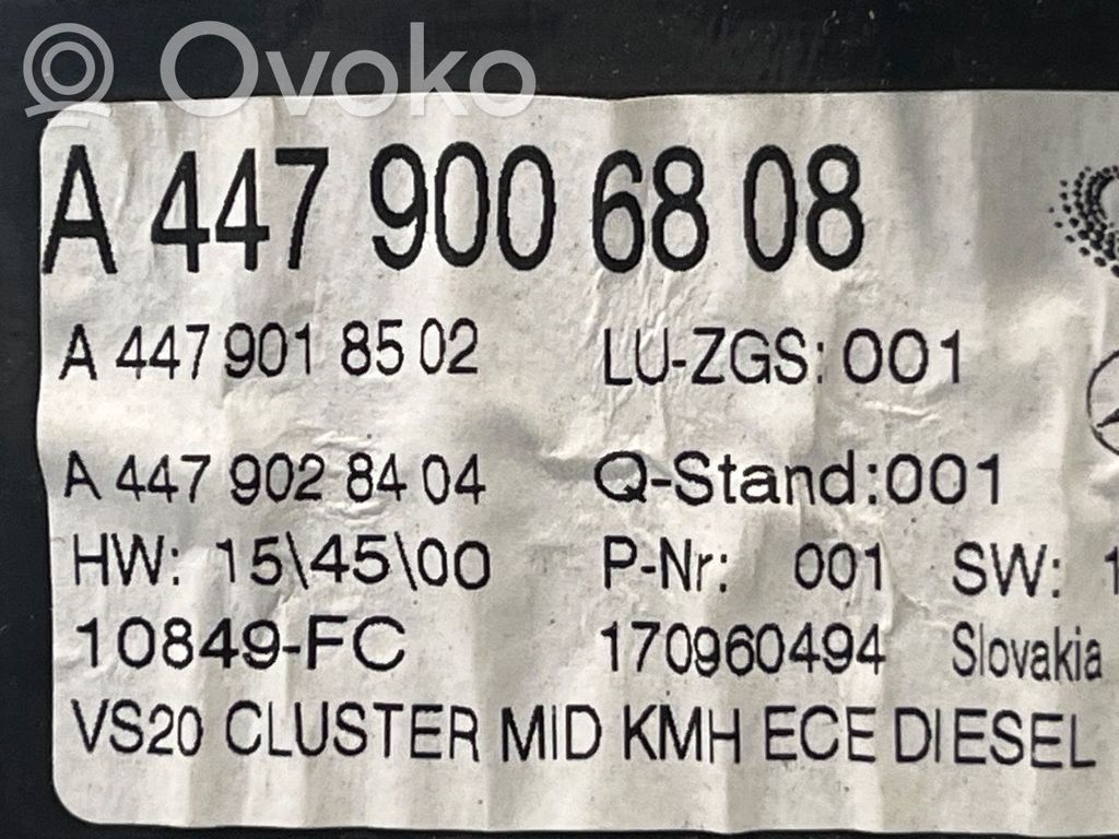 Mercedes-Benz Vito Viano W447 Tachimetro (quadro strumenti)