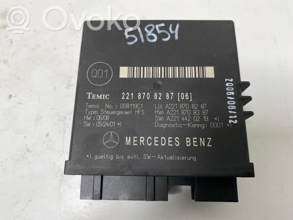 Mercedes-Benz S W221 Sterownik / Moduł elektrycznej klapy tylnej / bagażnika 