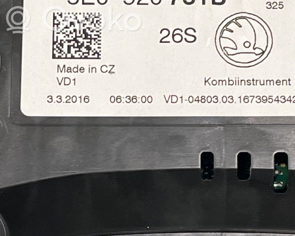 Skoda Octavia Mk3 (5E) Nopeusmittari (mittaristo) 