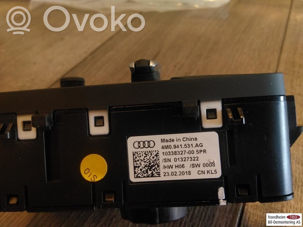 Audi A4 S4 B9 Interruptor de luz 