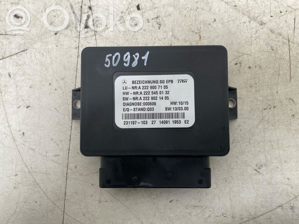 Mercedes-Benz S W222 Modul de control frână de mână 