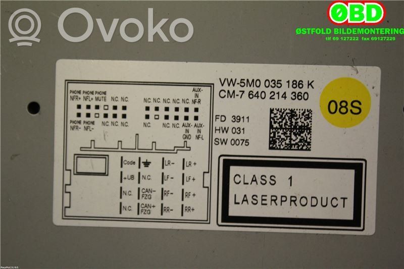 Volkswagen Tiguan Panel / Radioodtwarzacz CD/DVD/GPS 
