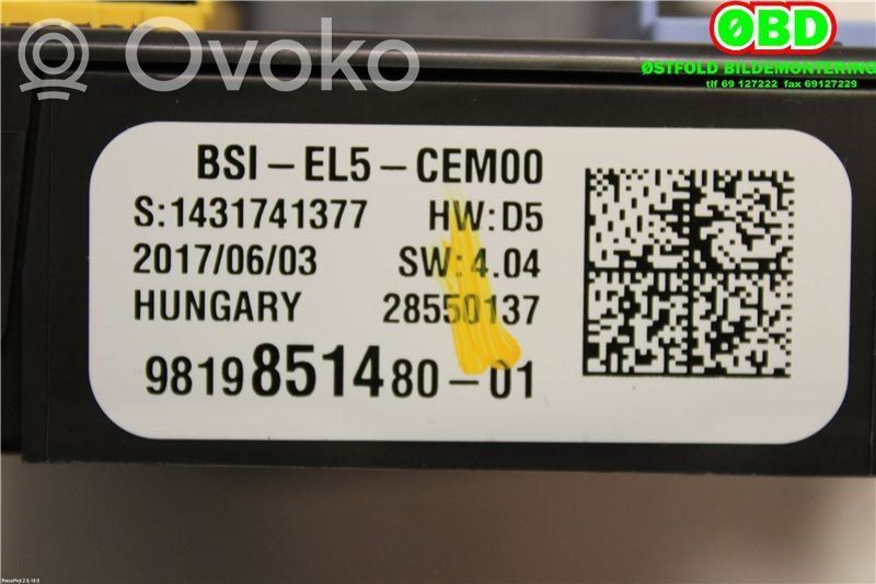 Peugeot 308 Skrzynka bezpieczników / Komplet 