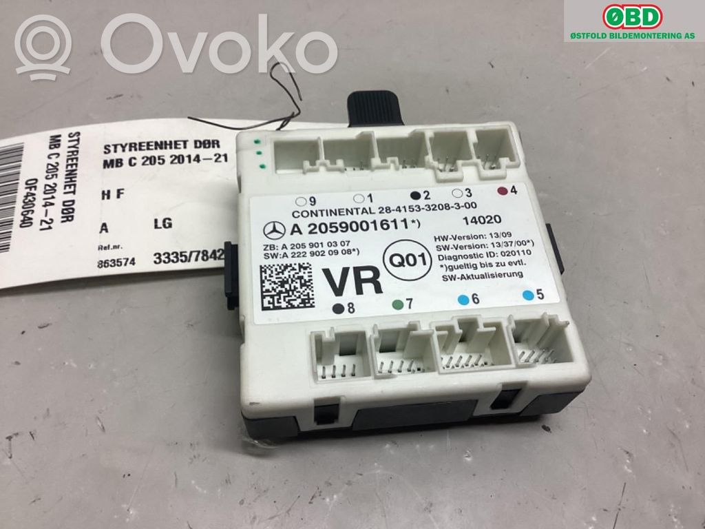 Mercedes-Benz C W205 Door control unit/module 