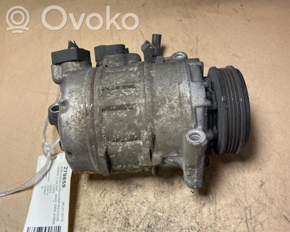 BMW 7 E65 E66 Ilmastointilaitteen kompressorin pumppu (A/C) 