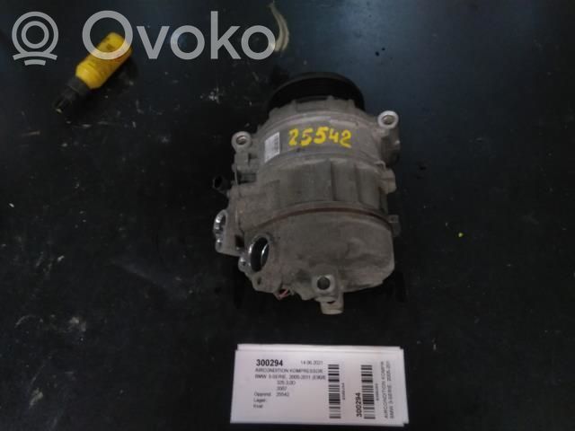 BMW 3 E90 E91 Ilmastointilaitteen kompressorin pumppu (A/C) 