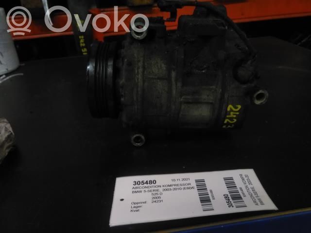 BMW 5 E60 E61 Ilmastointilaitteen kompressorin pumppu (A/C) 