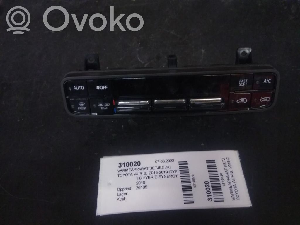 Toyota Auris E180 Mascherina climatizzatore/regolatore riscaldamento 