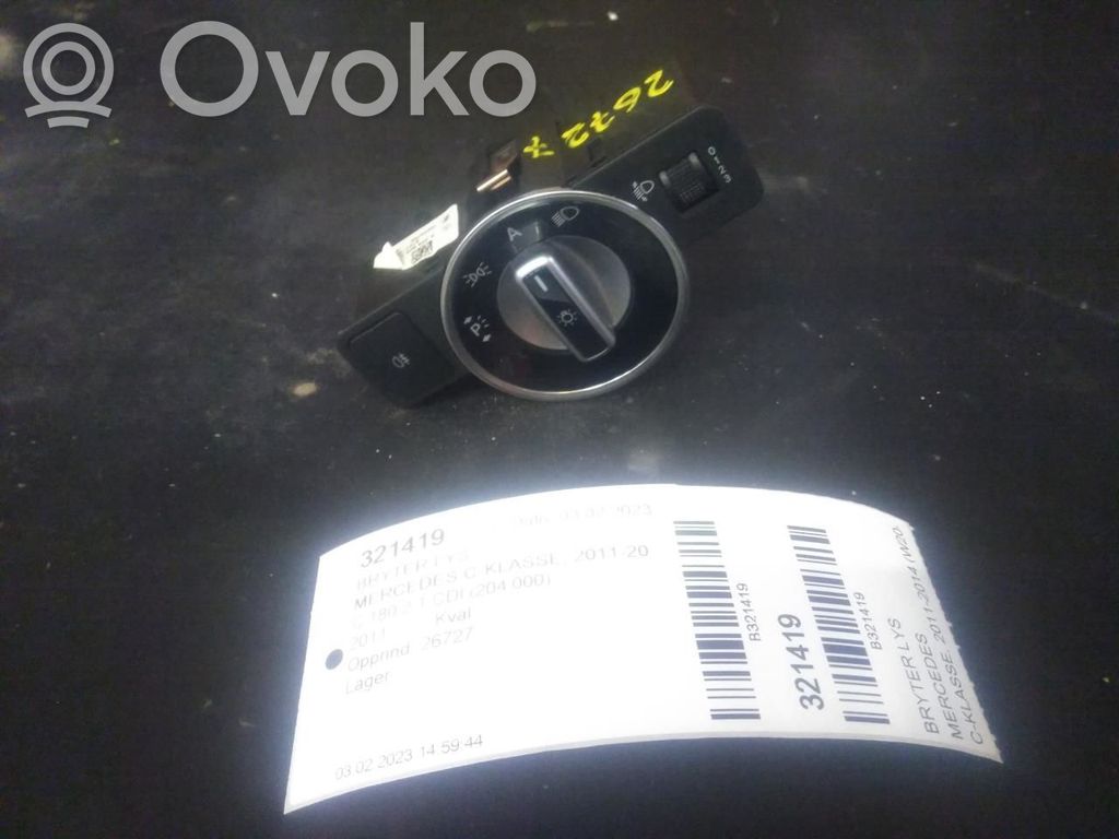 Mercedes-Benz C W204 Interruttore luci