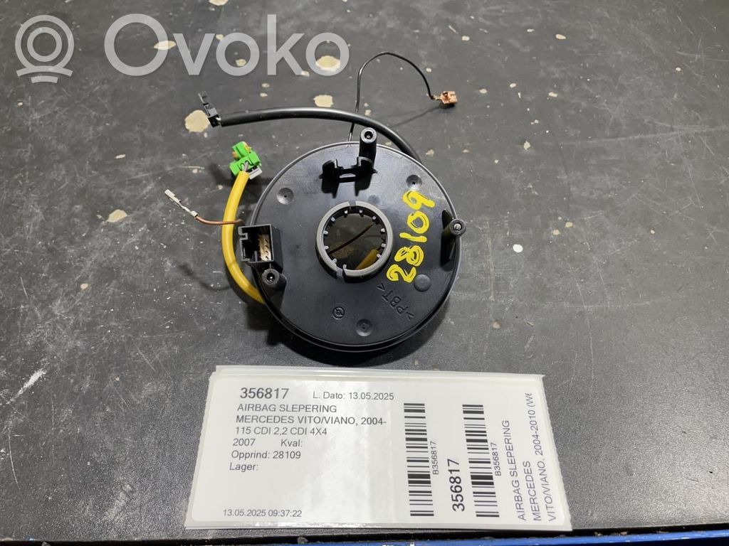 Mercedes-Benz Vito Viano W639 Bague collectrice/contacteur tournant airbag (bague SRS)