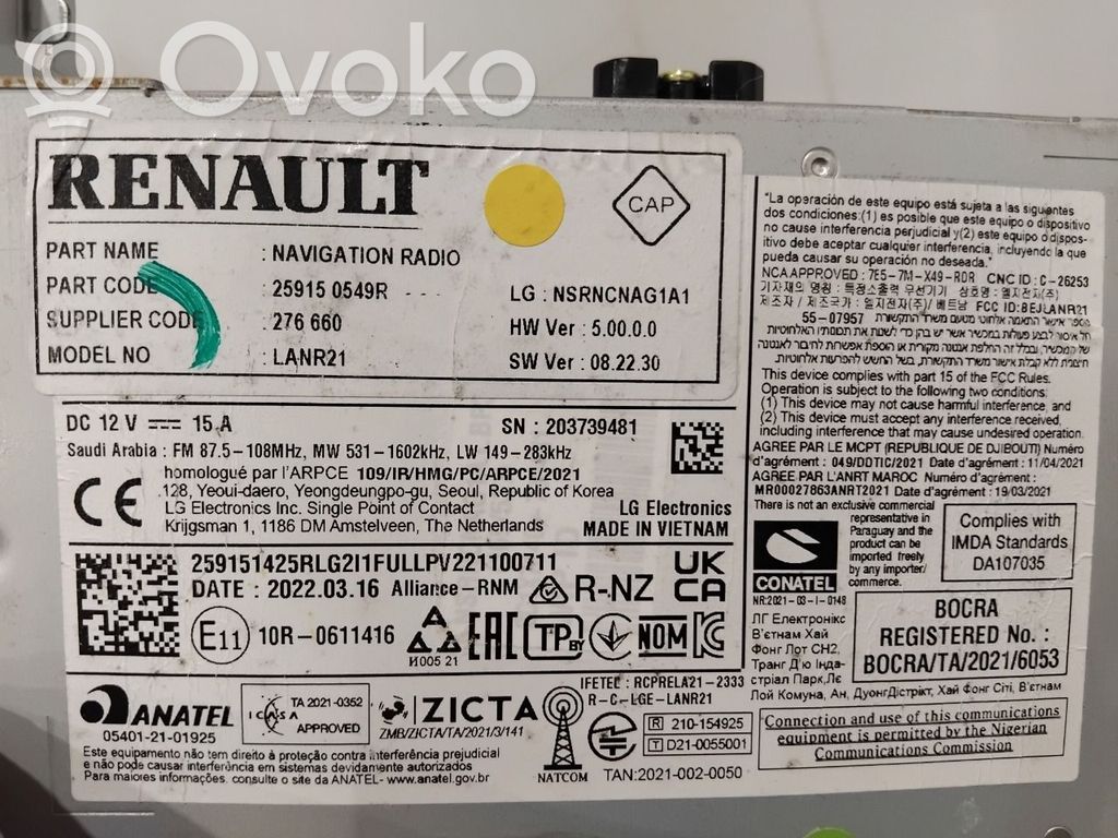 Renault Megane IV Radio / CD-Player / DVD-Player / Navigation 