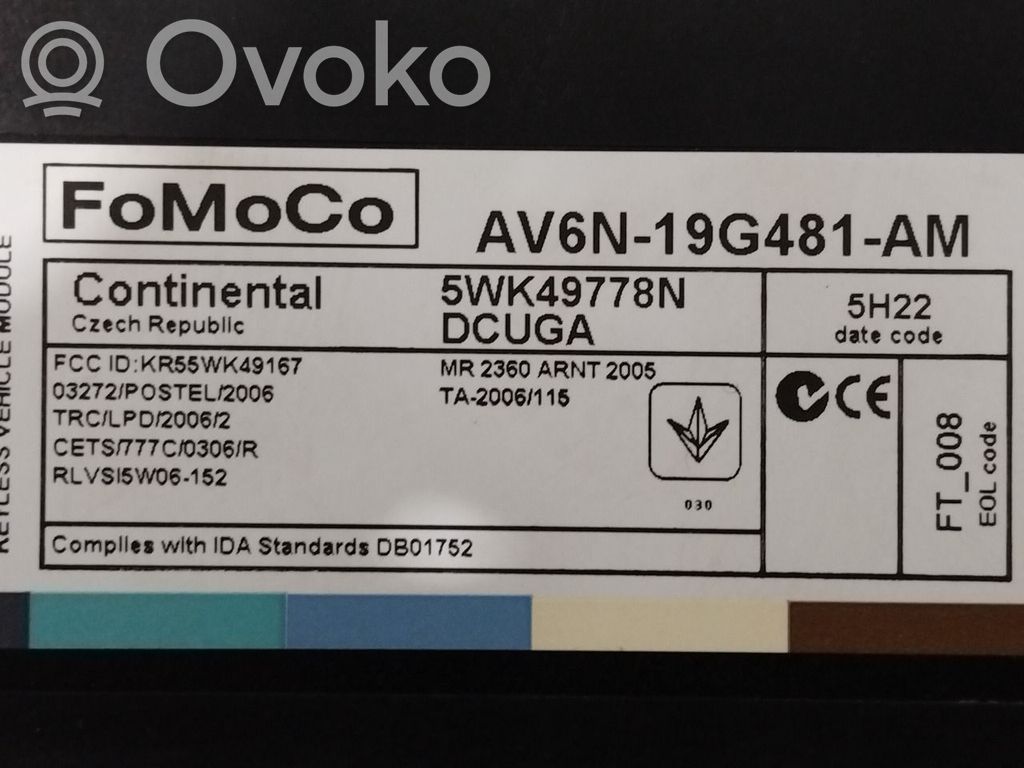 Ford Kuga II Module de contrôle sans clé Go 