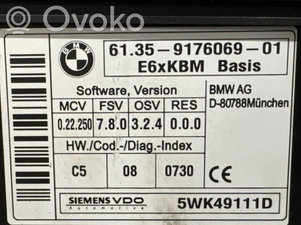 Steuergerät   61359176069,6135917606901,6135917606901,5WK49111D,61359176069,6135917606901