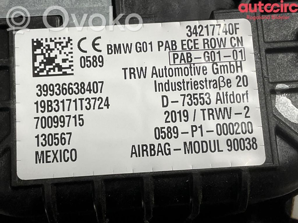 BMW X3 G01 Poduszka powietrzna Airbag pasażera 