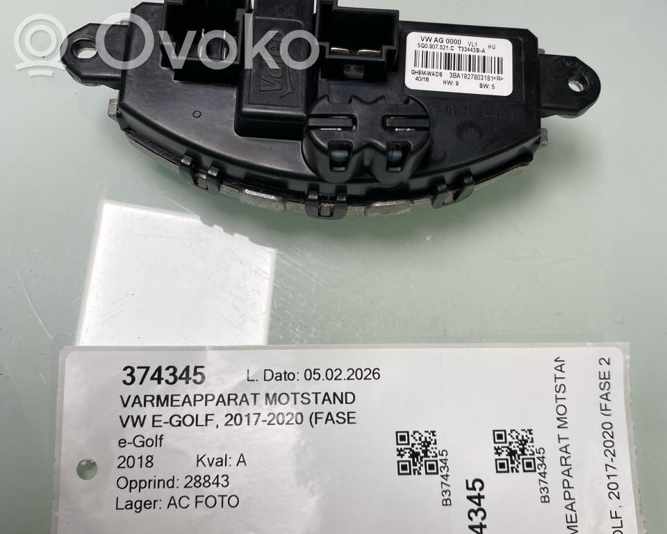 Motor aerotermă/rezistor ventilator   5Q0907521A,5Q0907521C,5Q0907521D,5Q0907521E,5WA907521,65256010001,65256010005