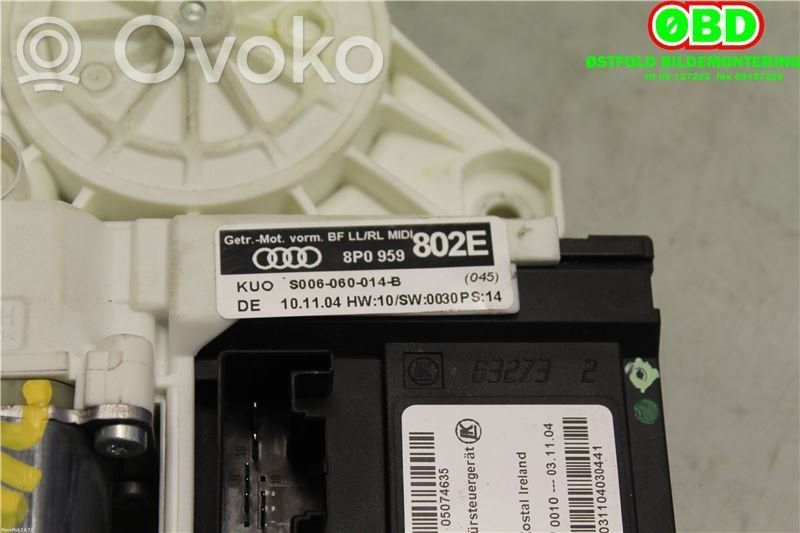 Audi A3 S3 8P Regulador de ventanilla eléctrico de puerta delantera 