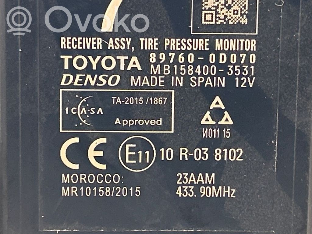 Toyota Yaris Sensore di pressione dello pneumatico 