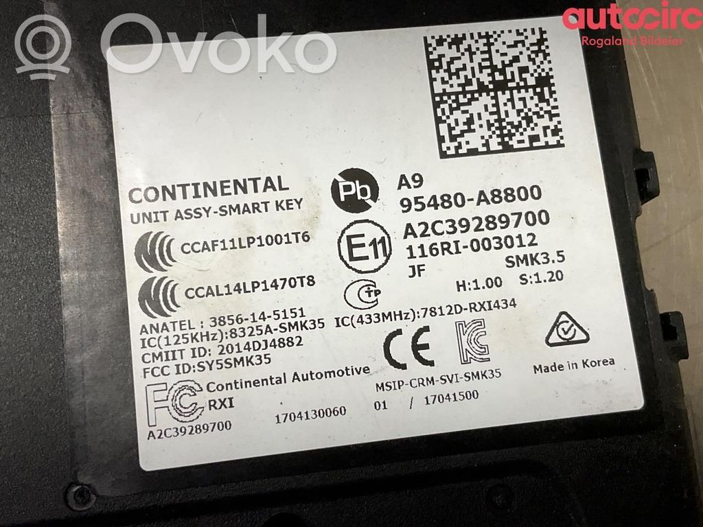 KIA Optima Unitate/modul de control fără cheie (KESSY) 