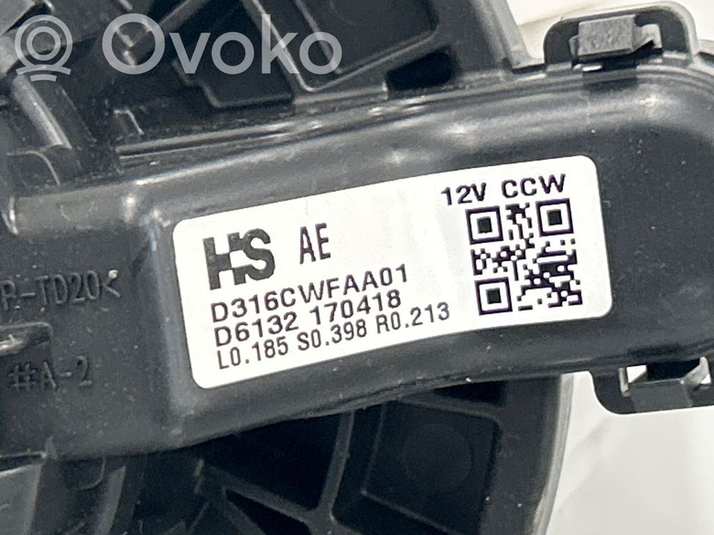 Hyundai Ioniq Pulseur d'air habitacle