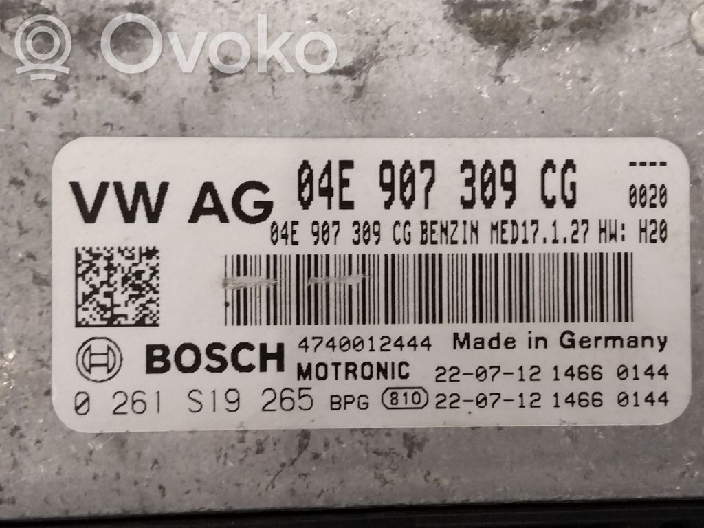 Engine control unit/module ECU   04E906024CA,04E907309CG,04E907309CG,0261S19265,04E906024CA,04E907309CG