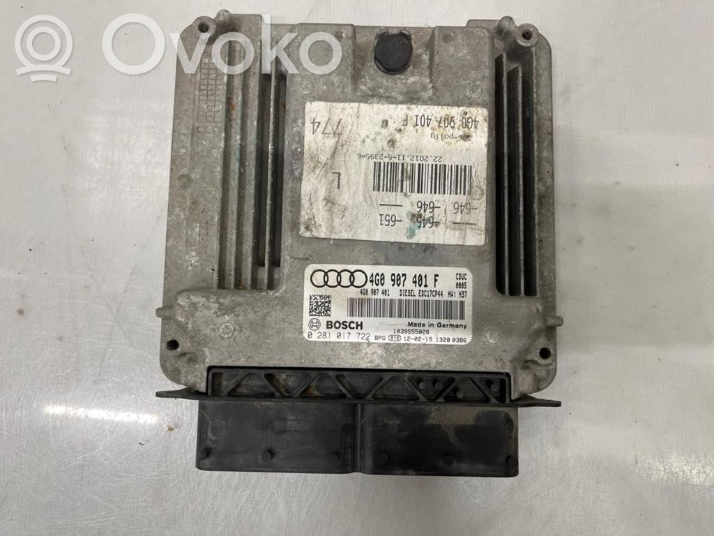 Engine control unit/module ECU   4G0907401F,4G0907401F
