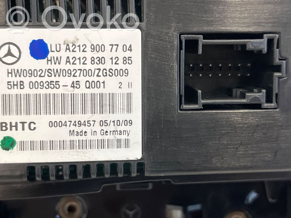 Mercedes-Benz E W212 Mascherina climatizzatore/regolatore riscaldamento