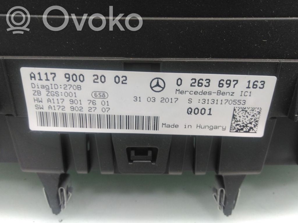 Mercedes-Benz CLA C117 X117 W117 Tachimetro (quadro strumenti)