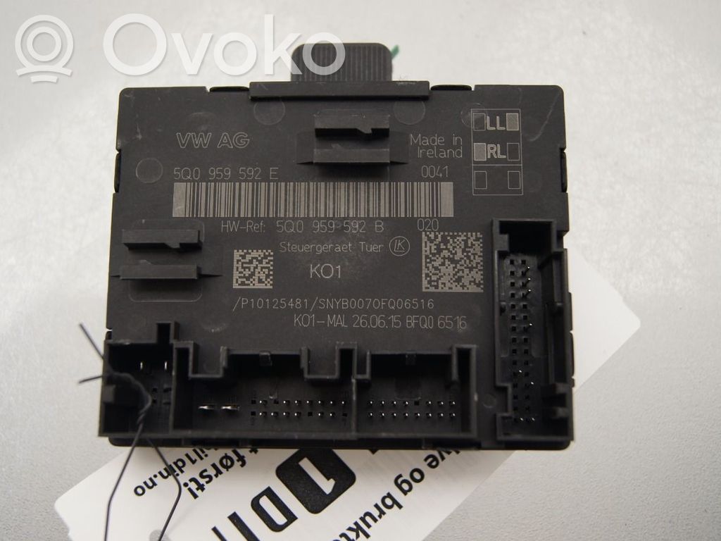 Unité de commande module de porte   5Q0959592E,5Q0959592E