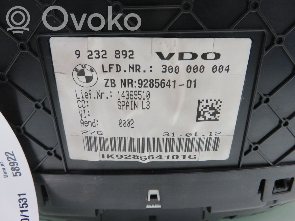 BMW 3 F30 F35 F31 Tachimetro (quadro strumenti) 